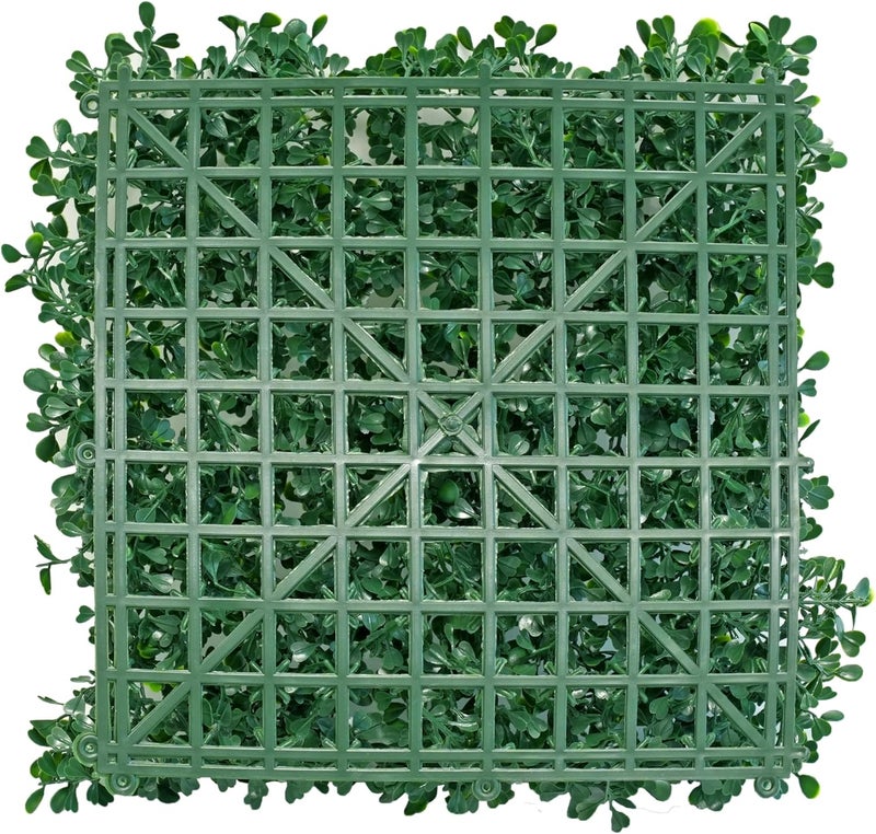 BCBLF 10"x10" 24Pcs Artificial Boxwood Hedge Panels UV Resistant Faux Greenery Wall Green Grass Wall Backdrop for Indoor Outdoor Decor Garden Patio - Image 2